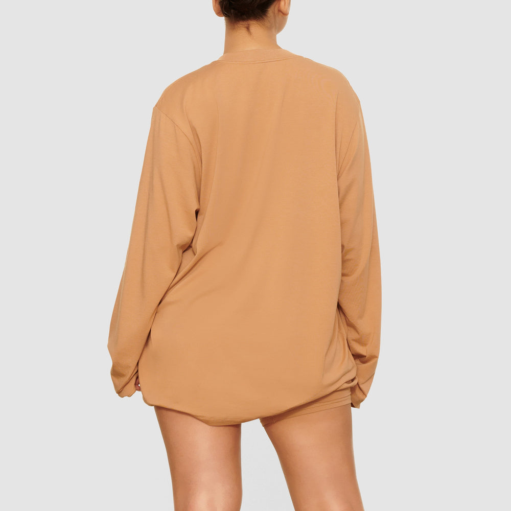 Skims BOYFRIEND LONG SLEEVE T-shirt Ochre | QJNT69712