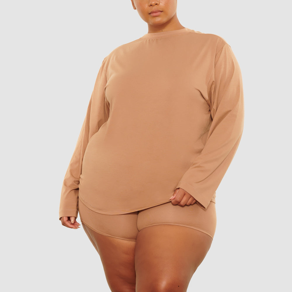 Skims BOYFRIEND LONG SLEEVE T-shirt Sienna | KYHM28590