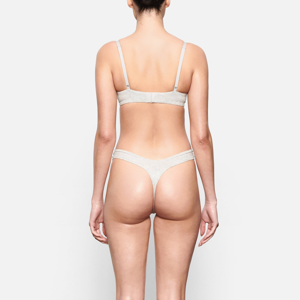 Skims COTTON JERSEY DIPPED Thong Light Heather Grey | HYPK73942