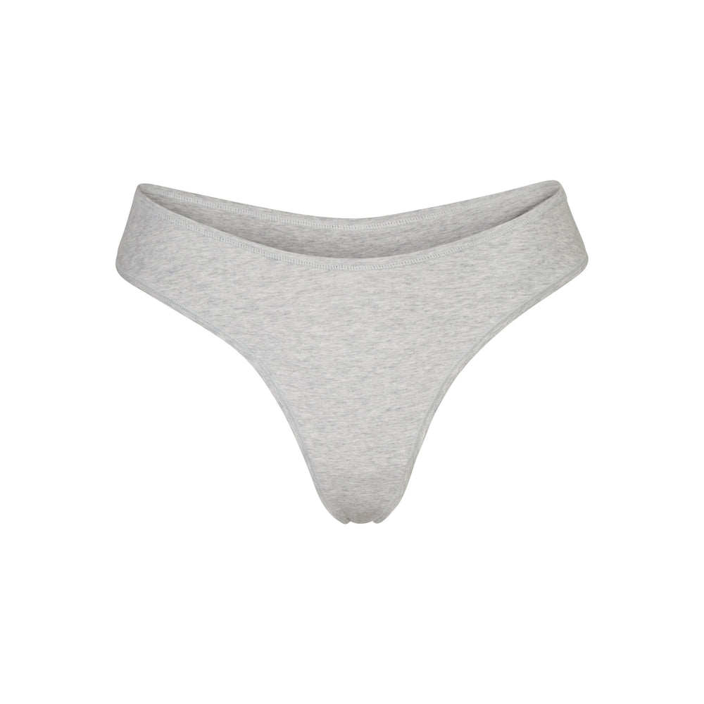 Skims COTTON JERSEY DIPPED Thong Light Heather Grey | HYPK73942