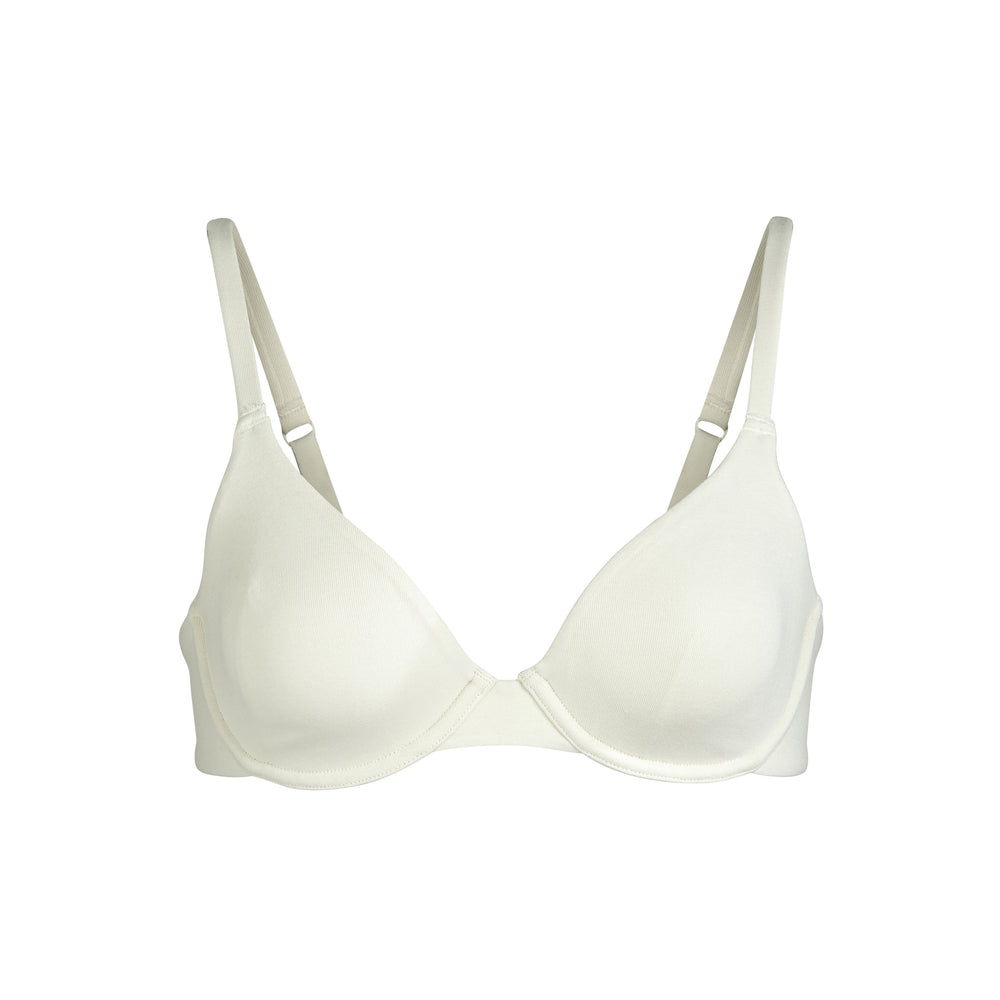 Skims COTTON JERSEY T-shirt Bra Bone | CUKL84023