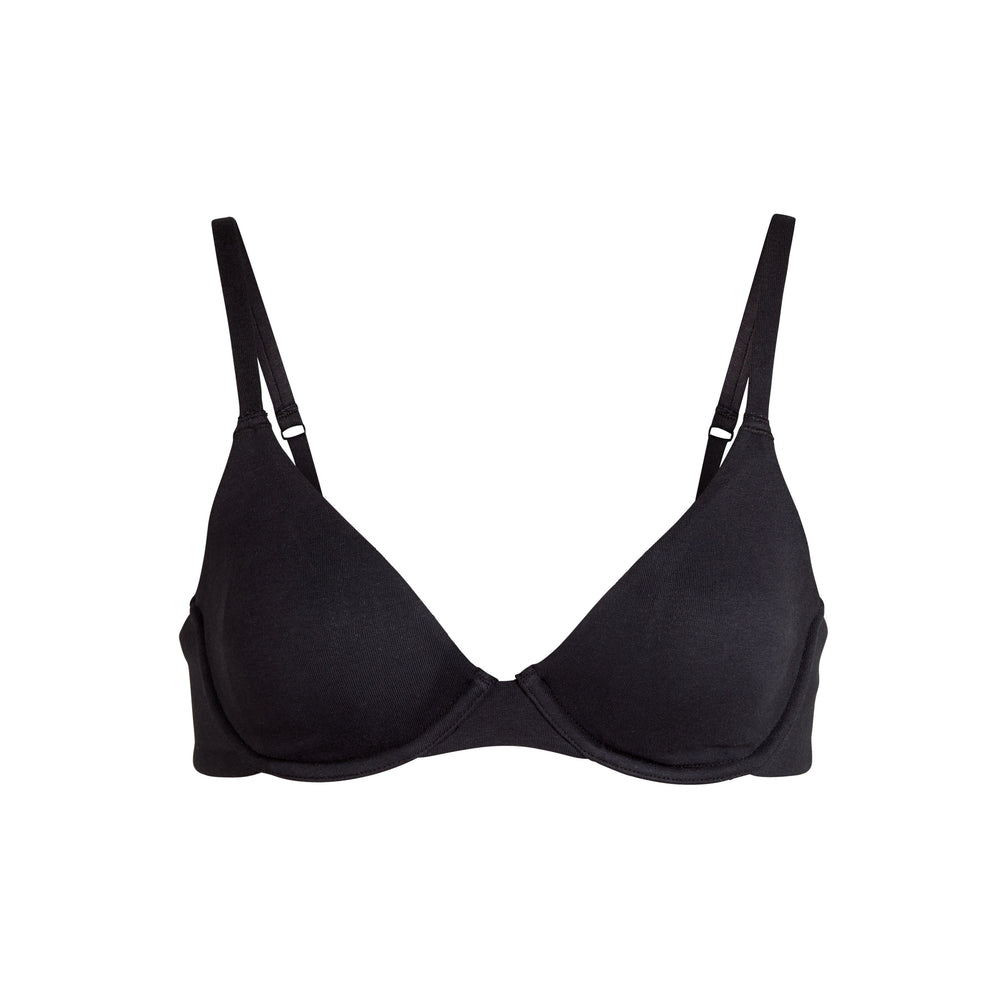 Skims COTTON JERSEY T-shirt Bra Soot | WAGN46893