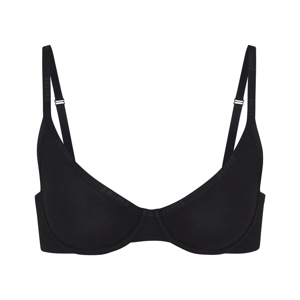 Skims COTTON LOGO DEMI Underwire Bra Soot | ZTBR32960