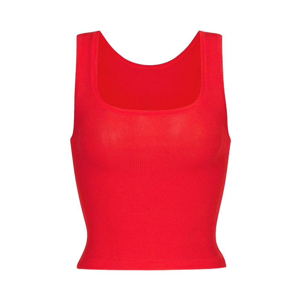 Skims COTTON RIB Tank Ruby | EUDN84061