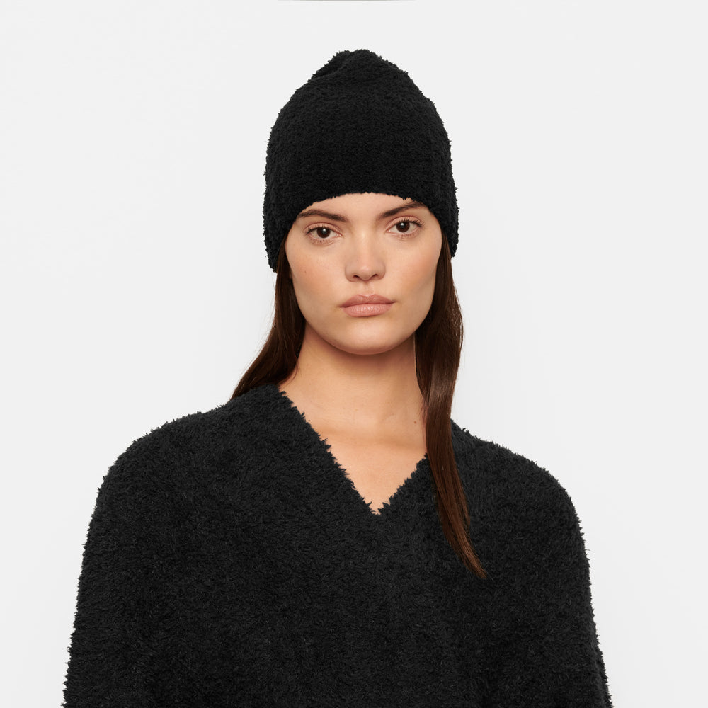 Skims COZY KNIT Beanie Onyx | NOFT69738