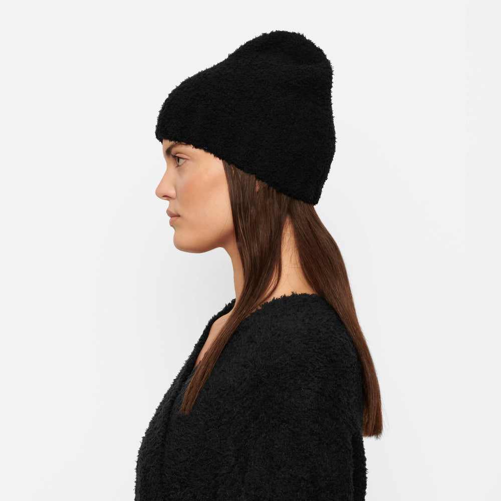 Skims COZY KNIT Beanie Onyx | NOFT69738