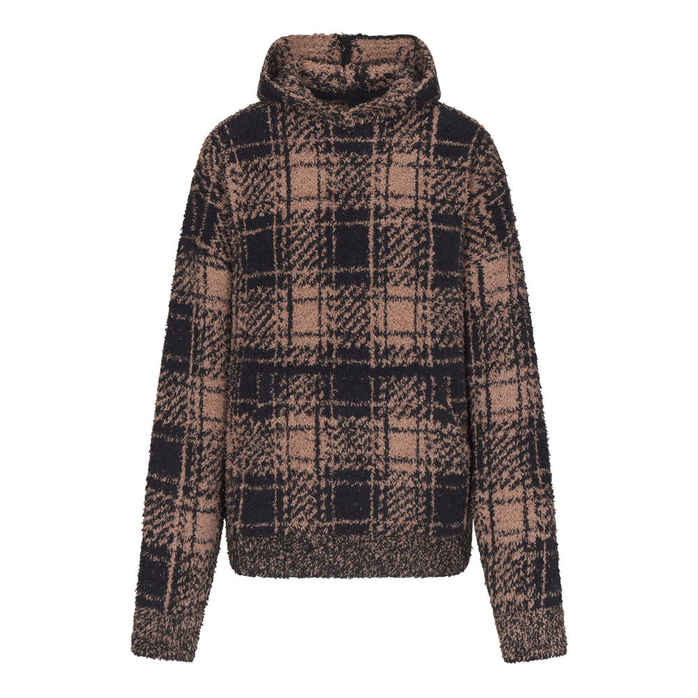 Skims COZY KNIT UNISEX Hoodie Plaid | LYPG89016