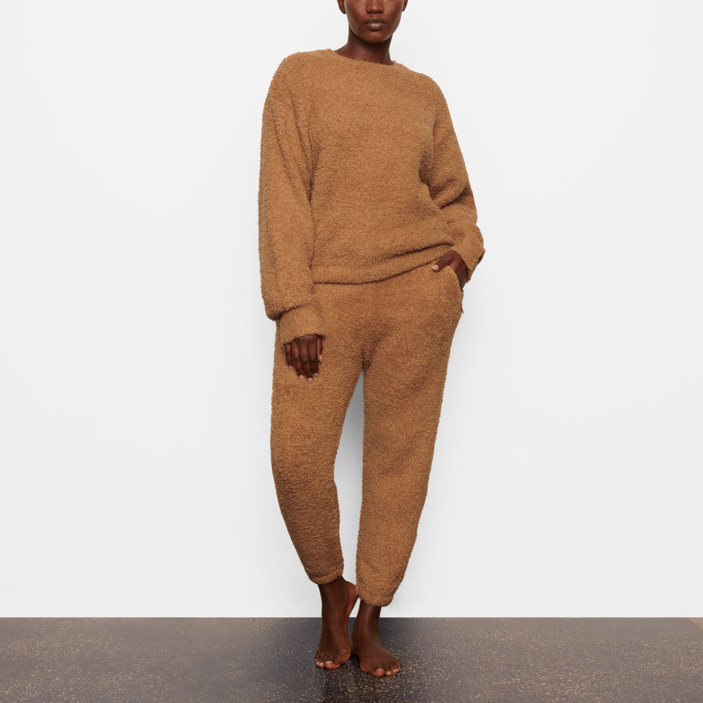 Skims COZY KNIT UNISEX Pullover Camel | ZXNE49213