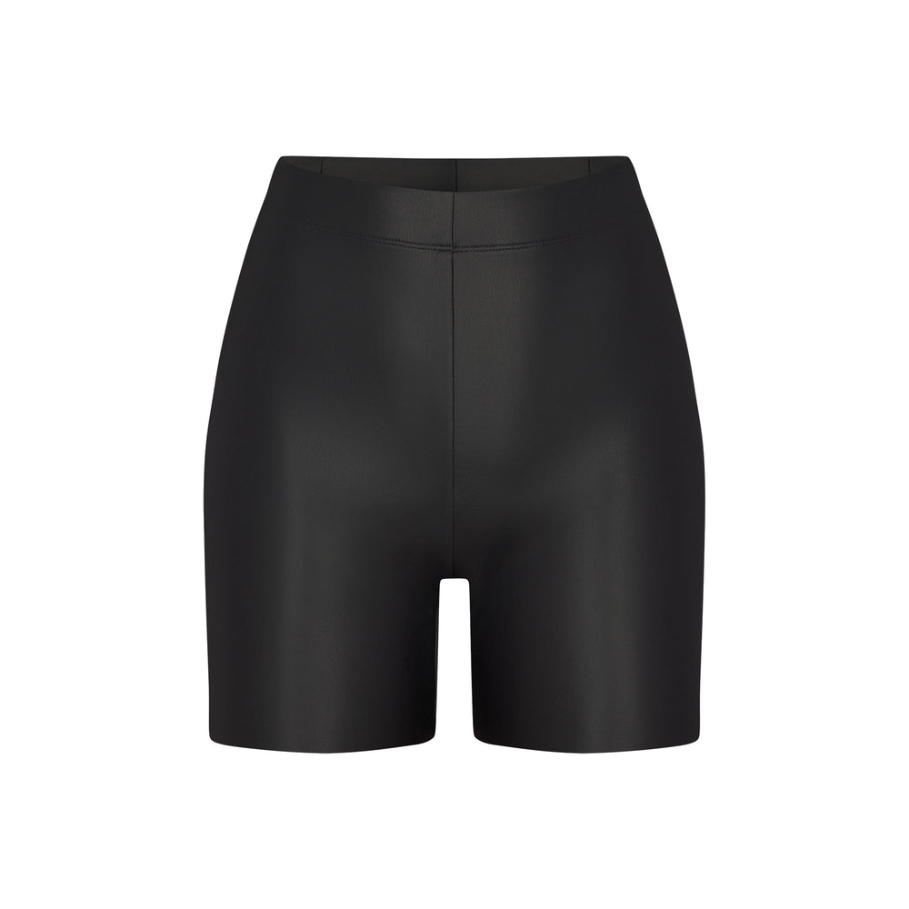 Skims FAUX LEATHER BIKE Shorts Onyx | MYZH18796