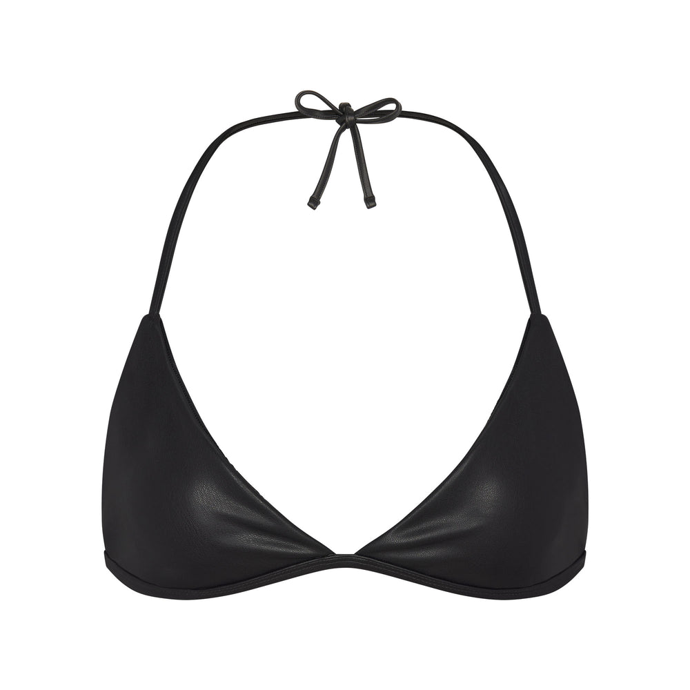 Skims FAUX LEATHER TRIANGLE Bralette Onyx | MXDC12857