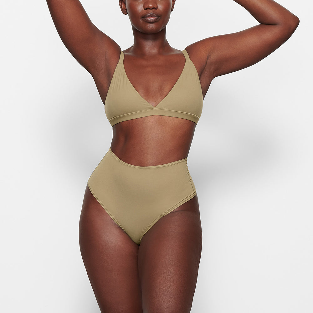 Skims FITS EVERYBODY HIGH WAISTED Thong Khaki | PIDA23857