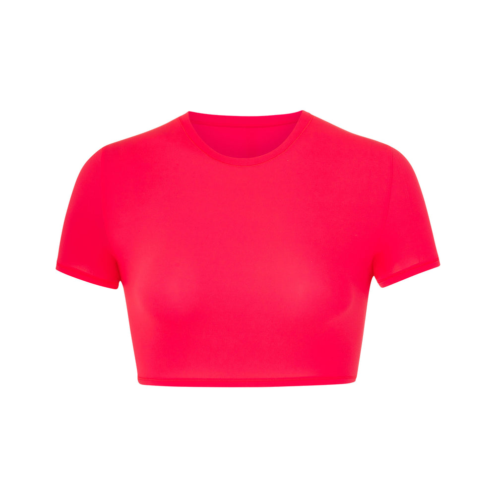 Skims FITS EVERYBODY SUPER CROPPED T-shirt Ultra Pink | HRNA40283