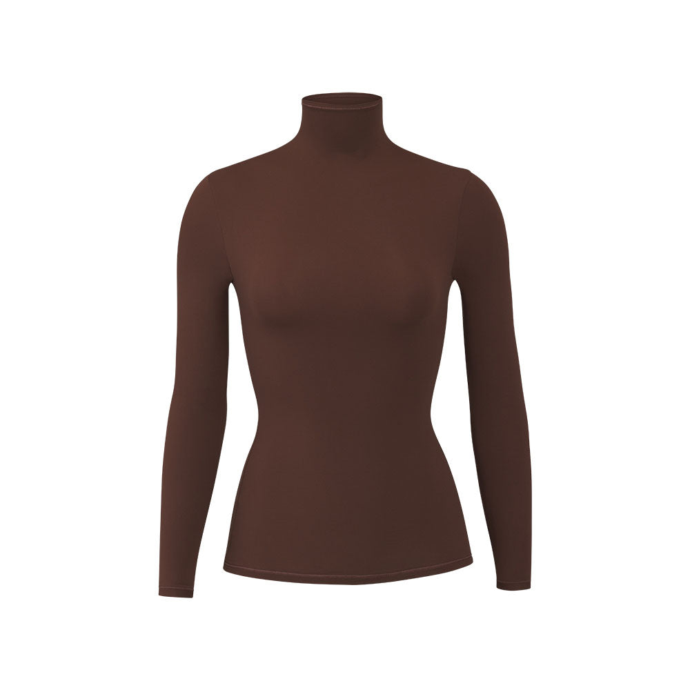 Skims FITS EVERYBODY TURTLENECK T-shirt Cocoa | HCGR25813