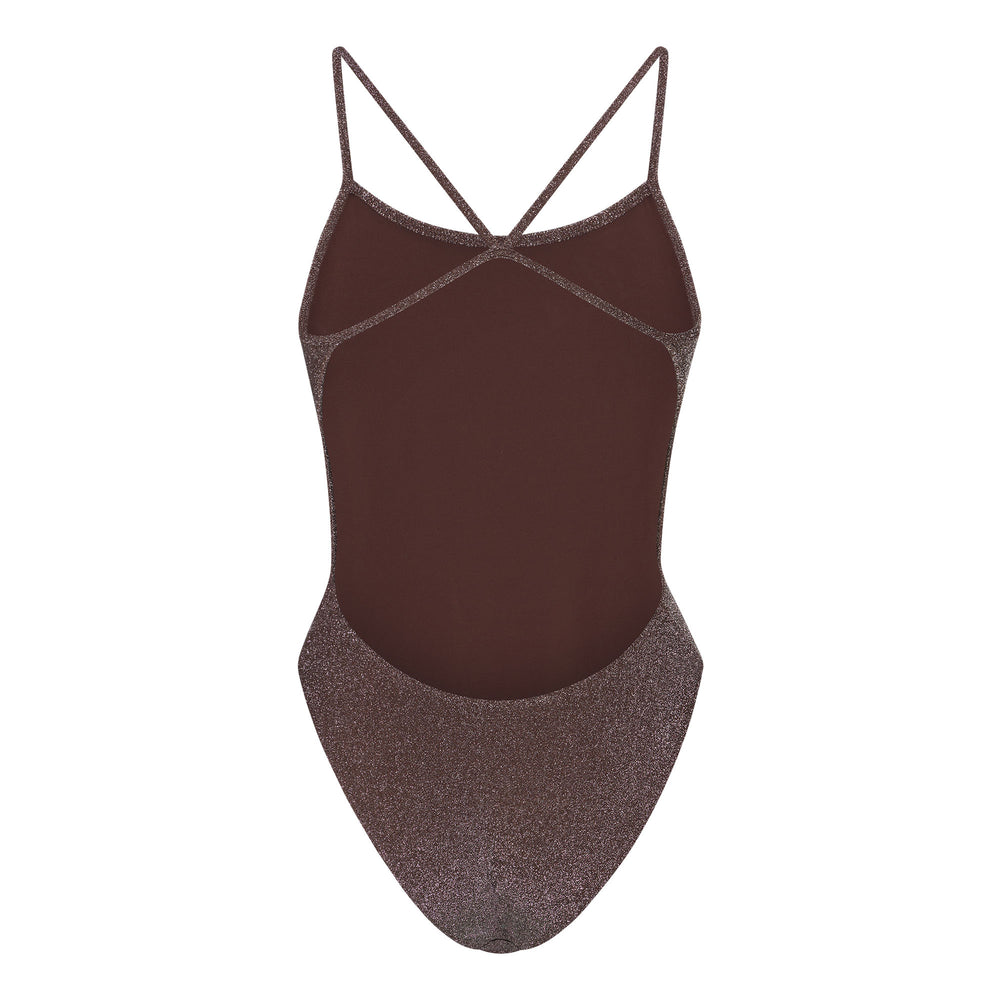 Skims GLITTER SWIM One Piece Cocoa | XTSB74826