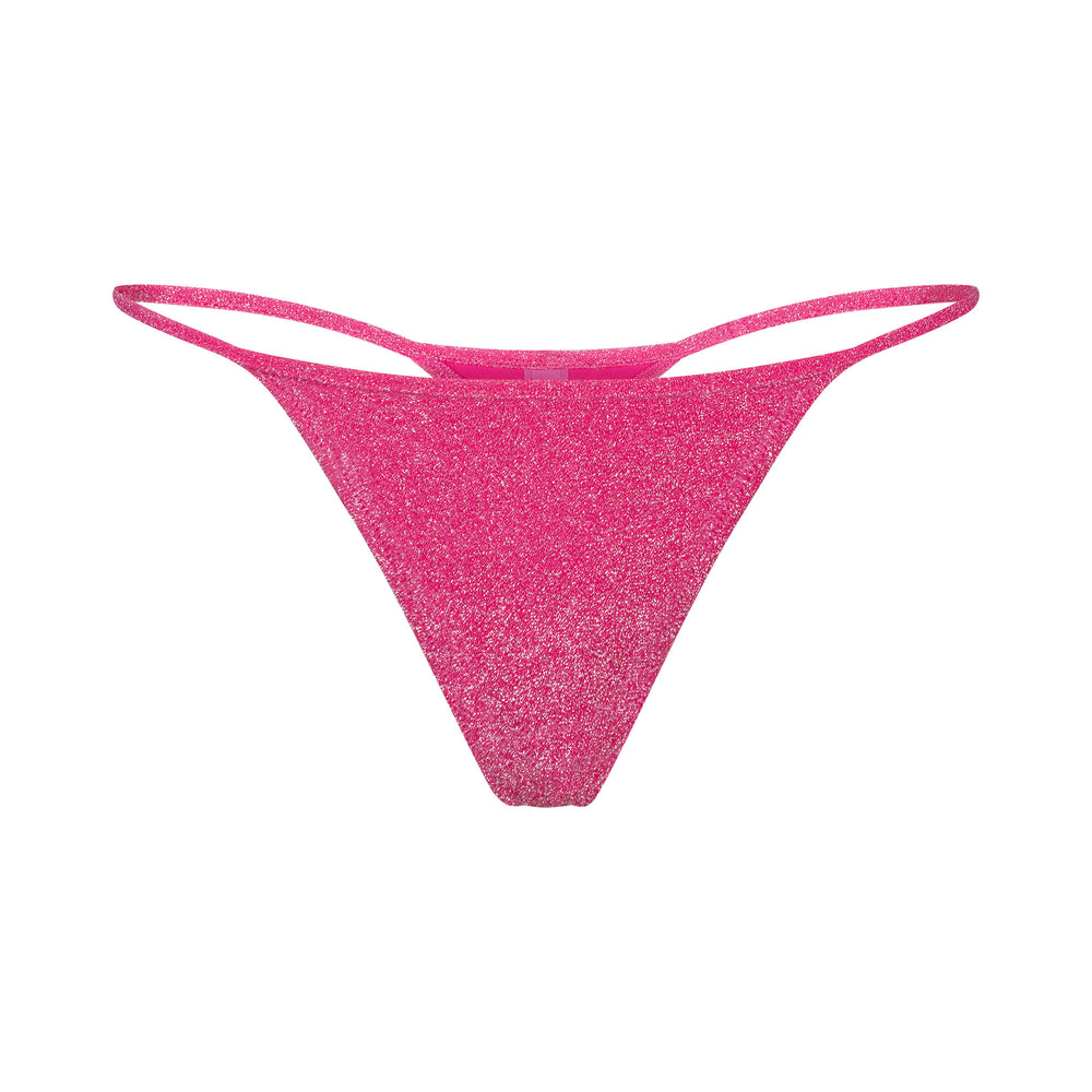 Skims GLITTER SWIM STRING Thong Magenta | MNER08947