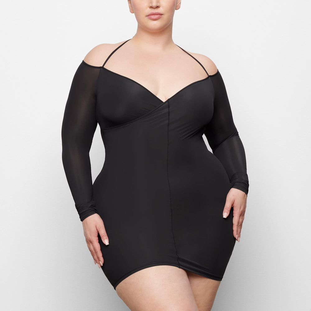 Skims JELLY SHEER OFF THE SHOULDER Dress Onyx | PIDU47315