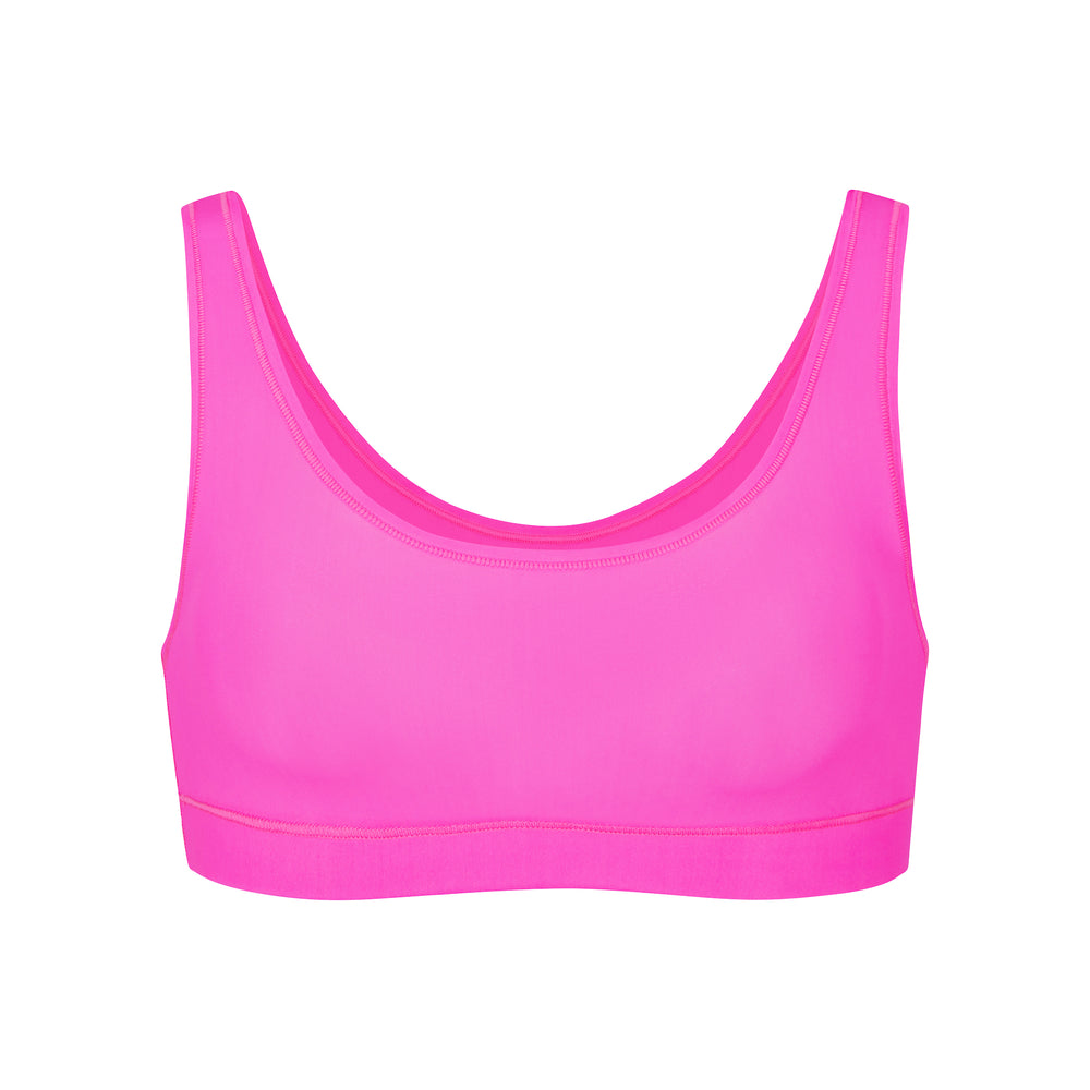 Skims JELLY SHEER SCOOP NECK Bralette Neon Pink | CPAF61940