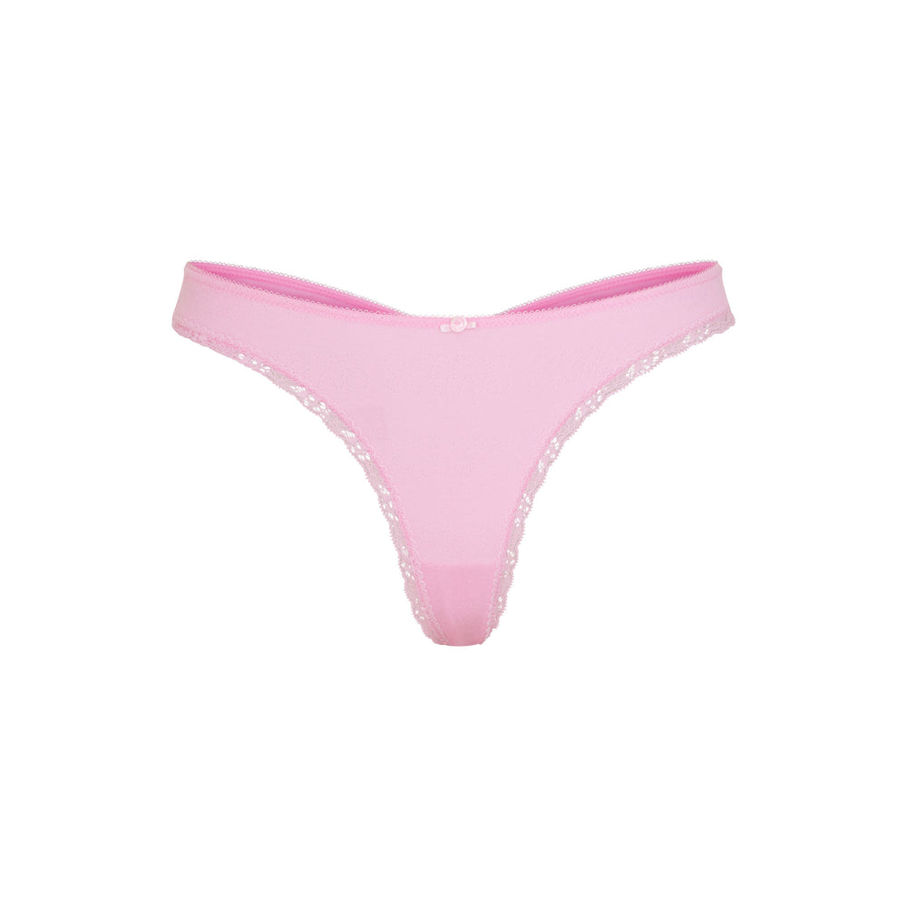 Skims LACE POINTELLE Thong Bubble Gum | 5021QDTBR