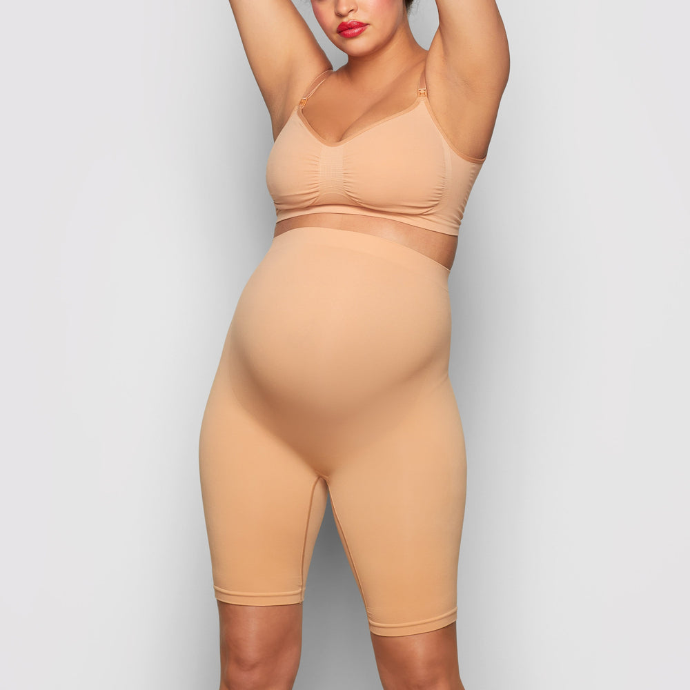 Skims MATERNITY SCULPTING BODYSUIT MID THIGH Maternity Shapewear Ochre | TIXQ91853