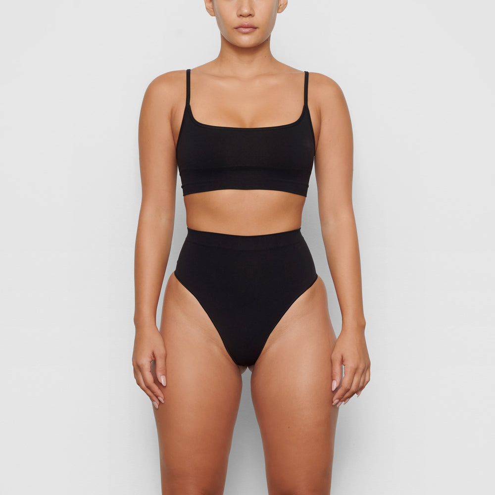 Skims SCULPTING MID WAIST Thong Onyx | WDNO64579