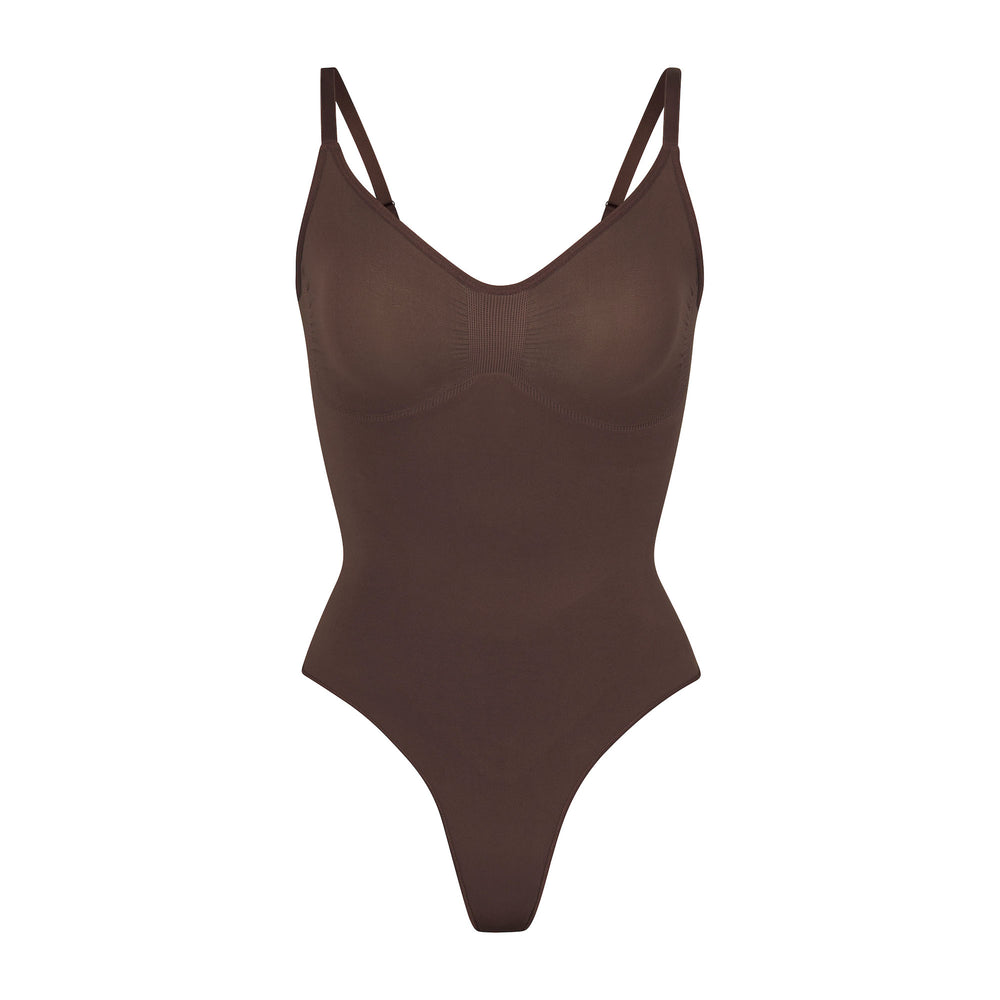 Skims SCULPTING THONG Bodysuit Cocoa | TQLN08765