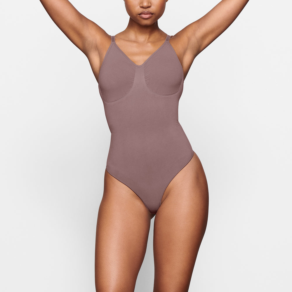 Skims SCULPTING THONG Bodysuit Umber | QCXJ48703