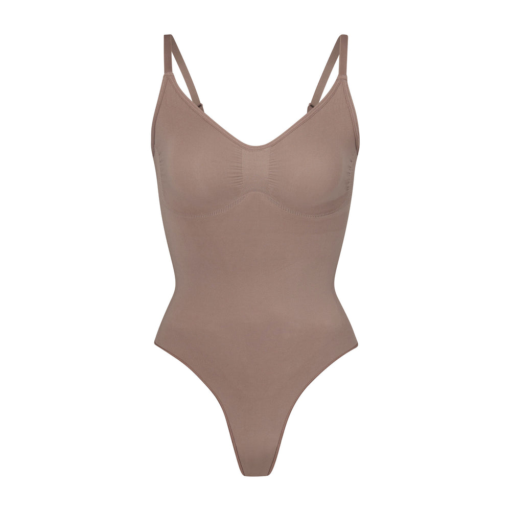 Skims SCULPTING THONG Bodysuit Umber | QCXJ48703