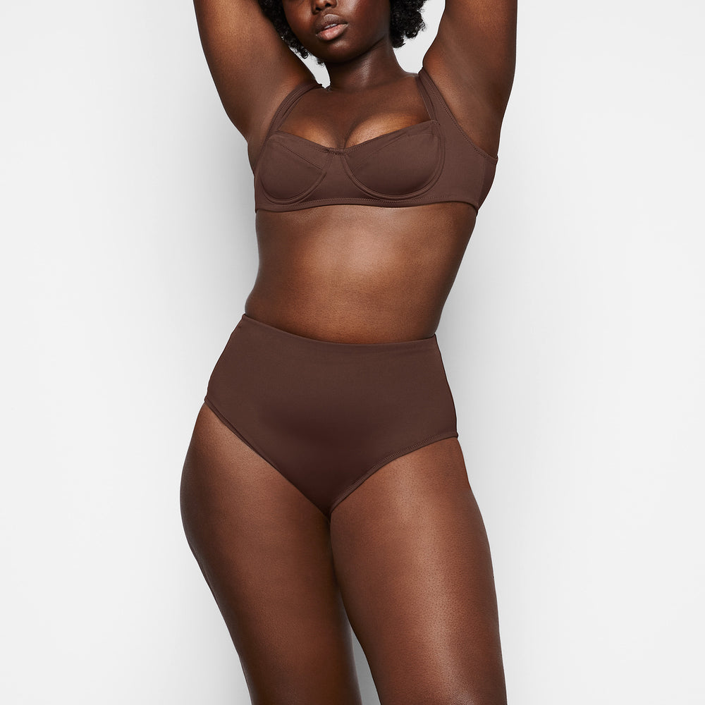 Skims SHAPING SWIM HIGH WAIST BIKINI BOTTOM Two Pieces Cocoa | GKXH18523