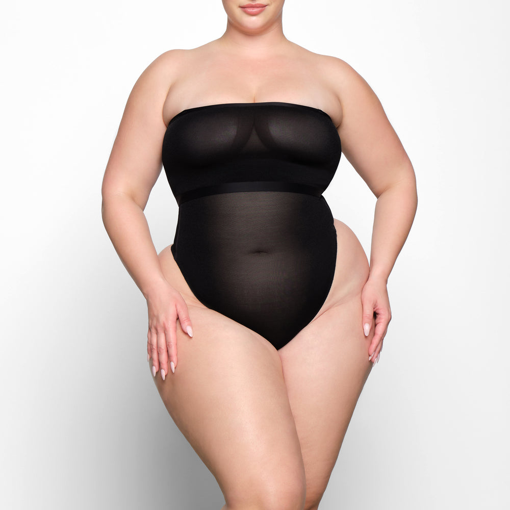 Skims SHEER SCULPT Bandeau Onyx | VUBA90285