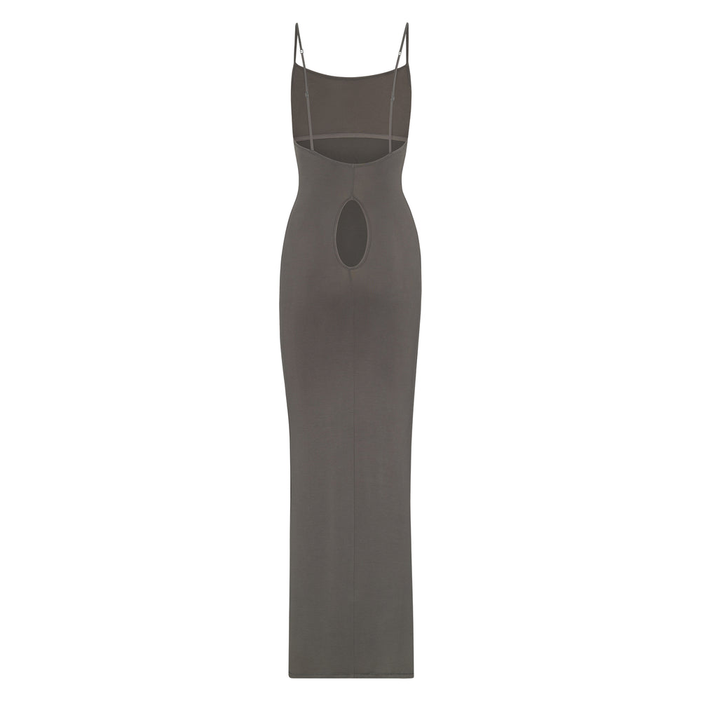 Skims SMOOTH LOUNGE LOW BACK KEYHOLE Dress Gunmetal | QTYB48532