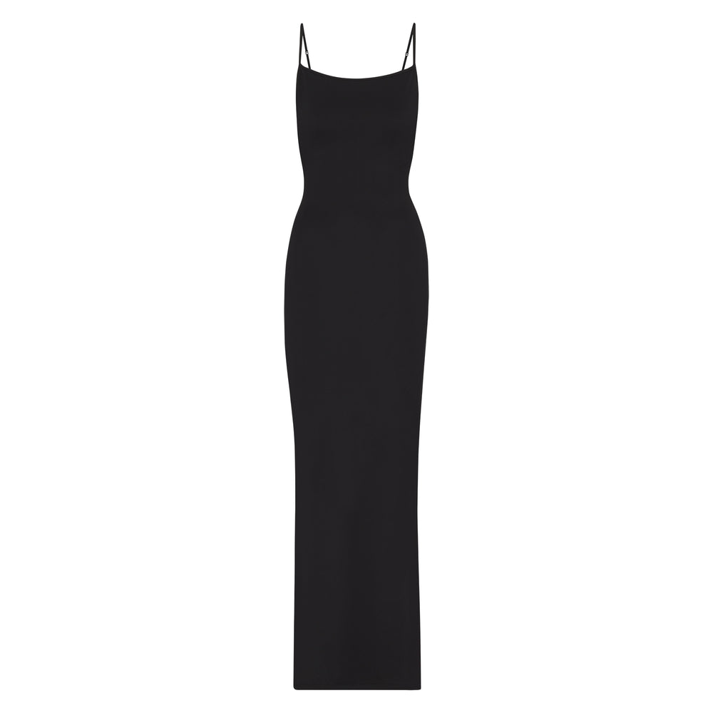 Skims SMOOTH LOUNGE LOW BACK KEYHOLE Dress Onyx | SZCY16873