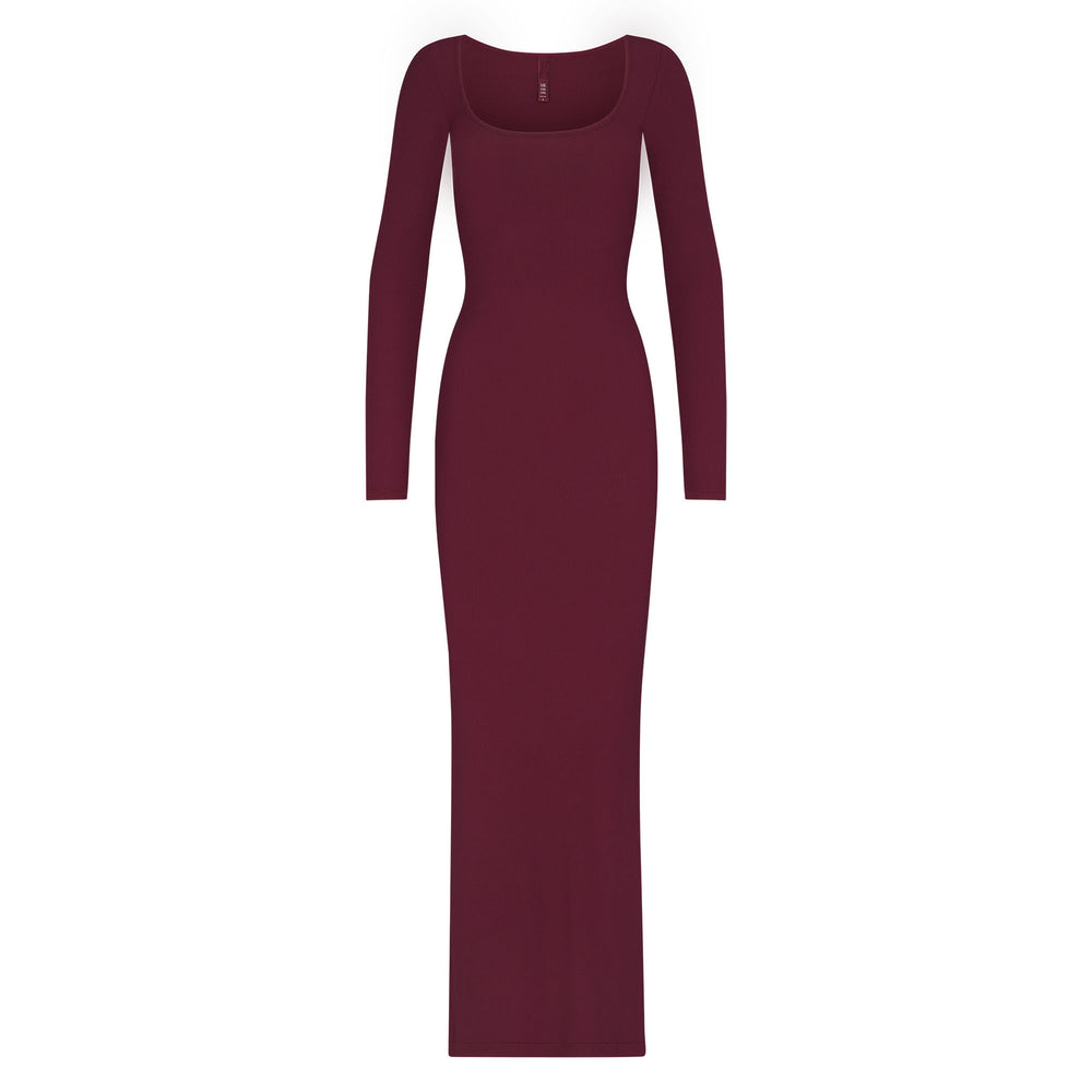 Skims SOFT LOUNGE LONG SLEEVE Dress Wine | SLMB93504