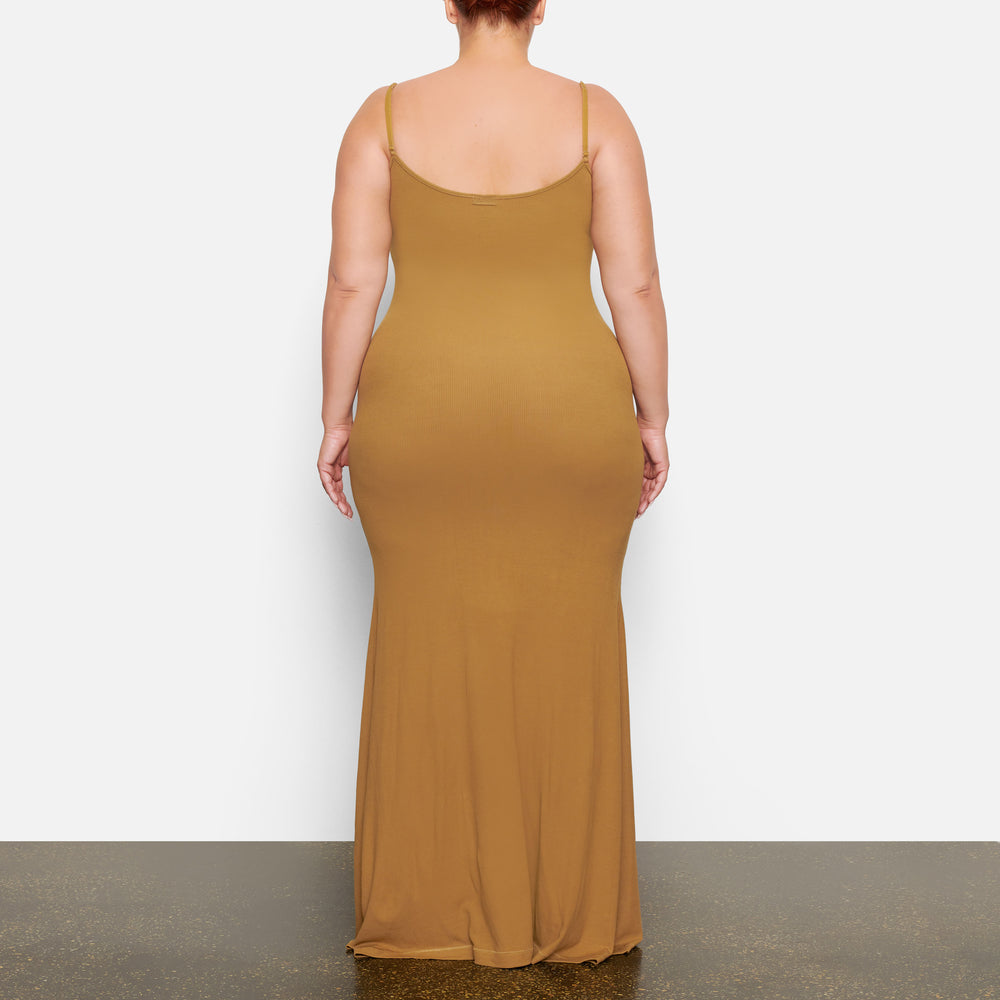 Skims SOFT LOUNGE LONG SLIP Dress Gold | LVRX61902