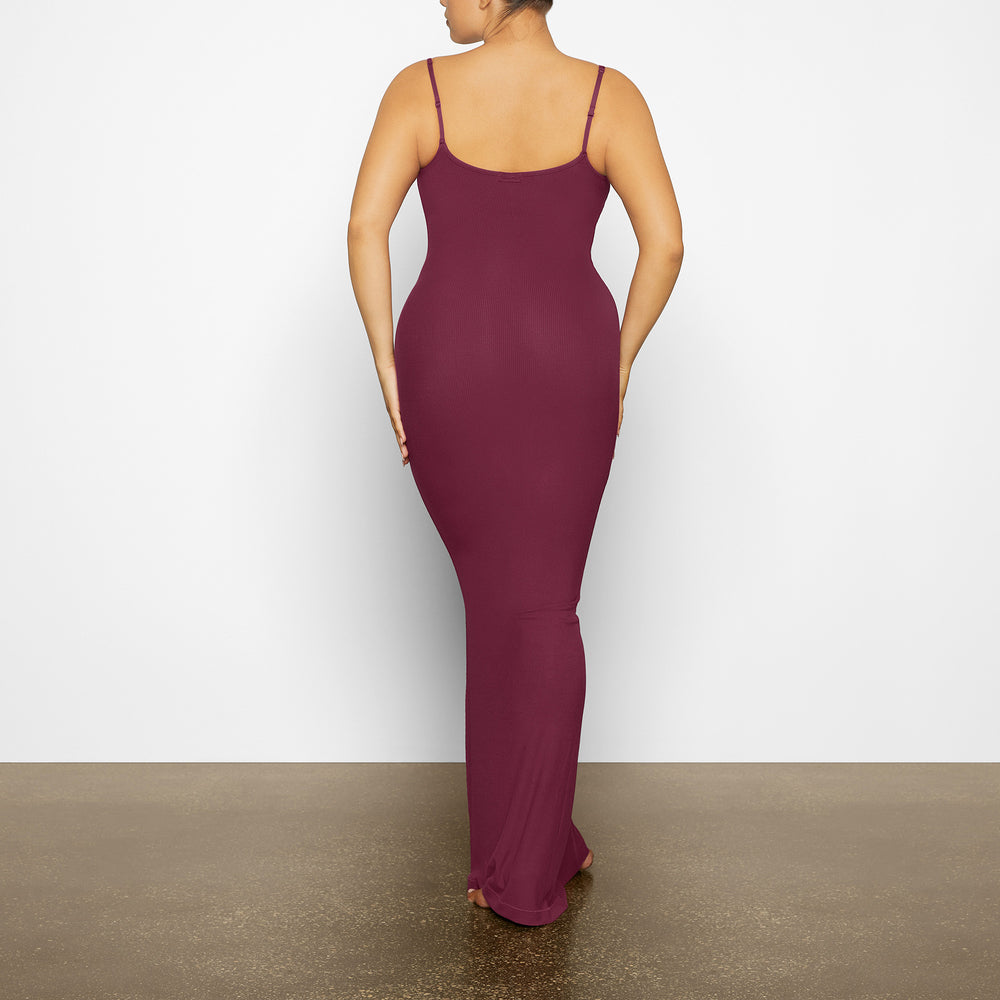 Skims SOFT LOUNGE LONG SLIP Dress Wine | EKOQ23065