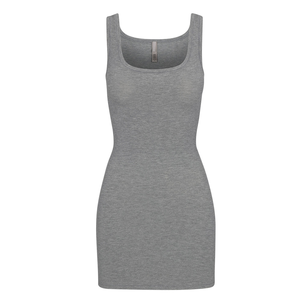 Skims SOFT LOUNGE MINI Dress Heather Grey | RVFE26849