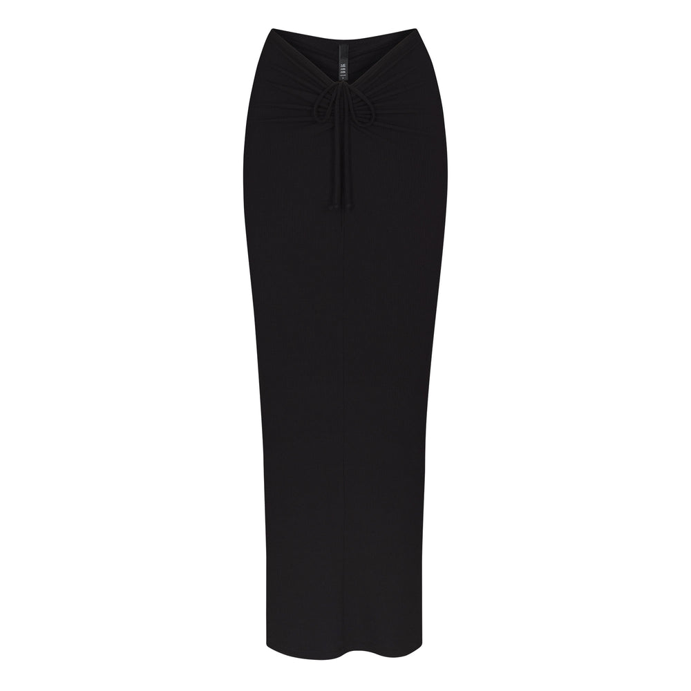 Skims SOFT LOUNGE RUCHED LONG Skirt Onyx | MLUP80319