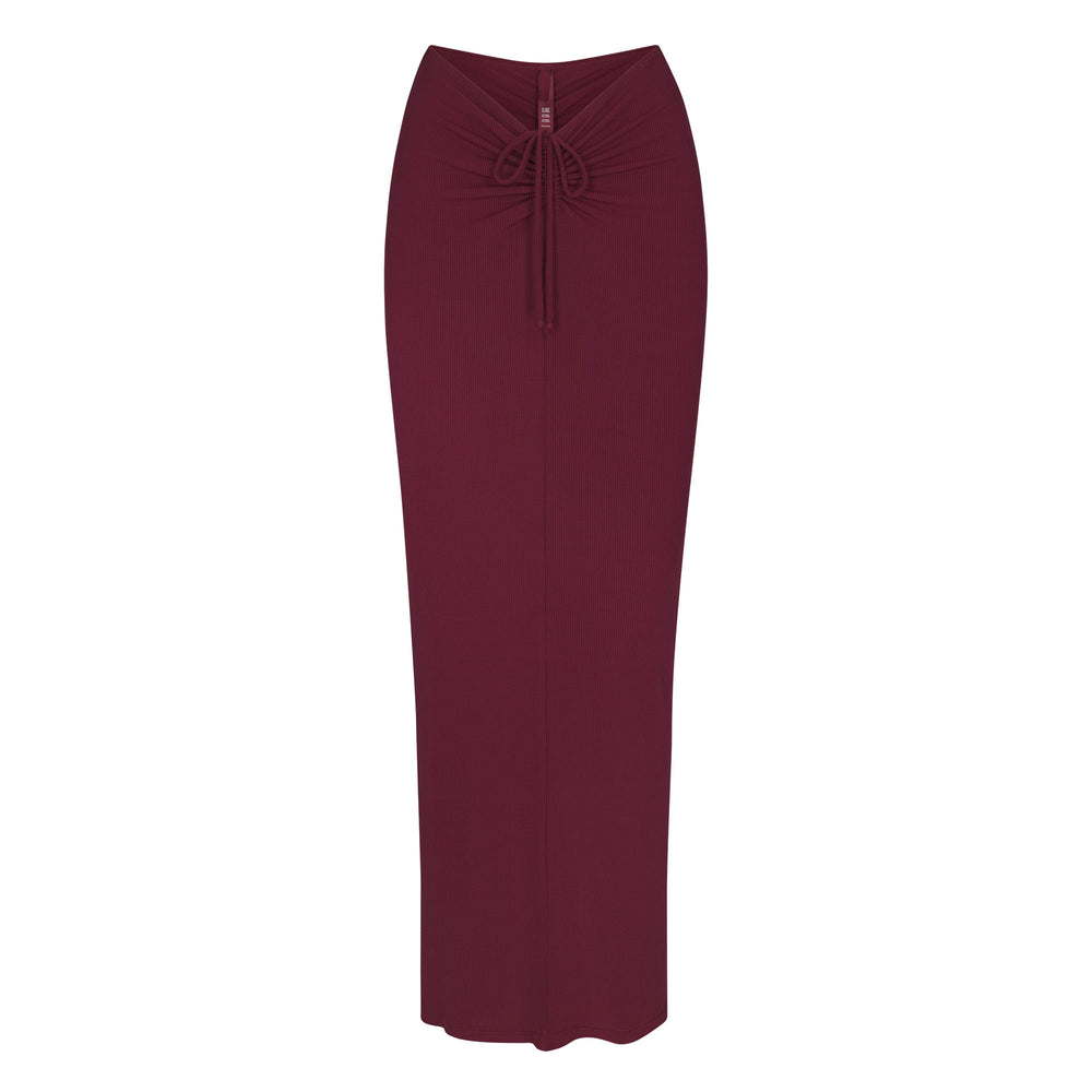 Skims SOFT LOUNGE RUCHED LONG Skirt Wine | OPCI21956