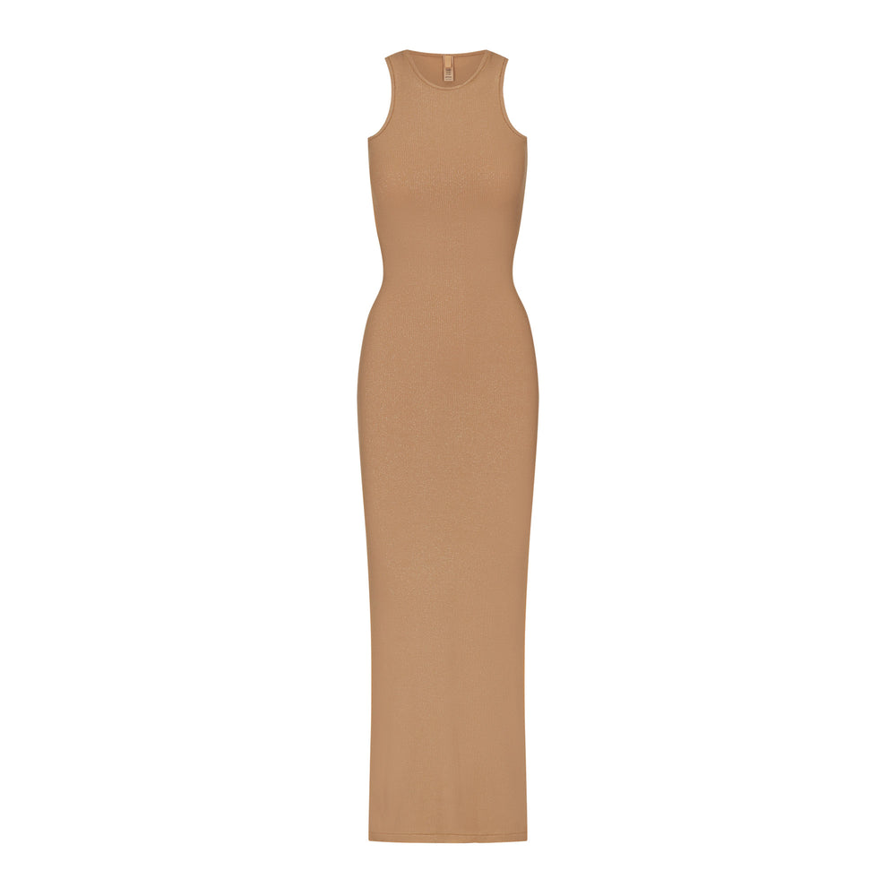 Skims SOFT LOUNGE SHIMMER RACERBACK Dress Camel | DNSQ13205