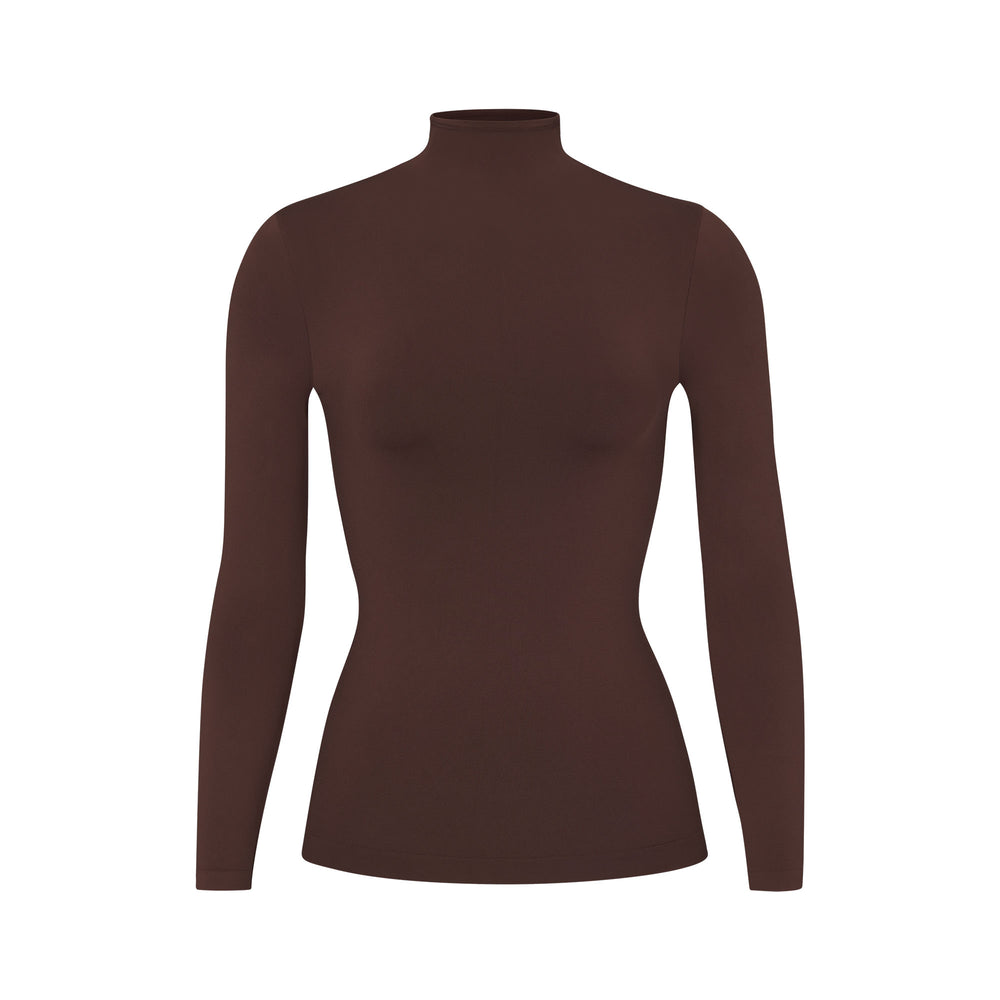 Skims SOFT SMOOTHING TURTLENECK TOP T-shirt Cocoa | QUAK59821