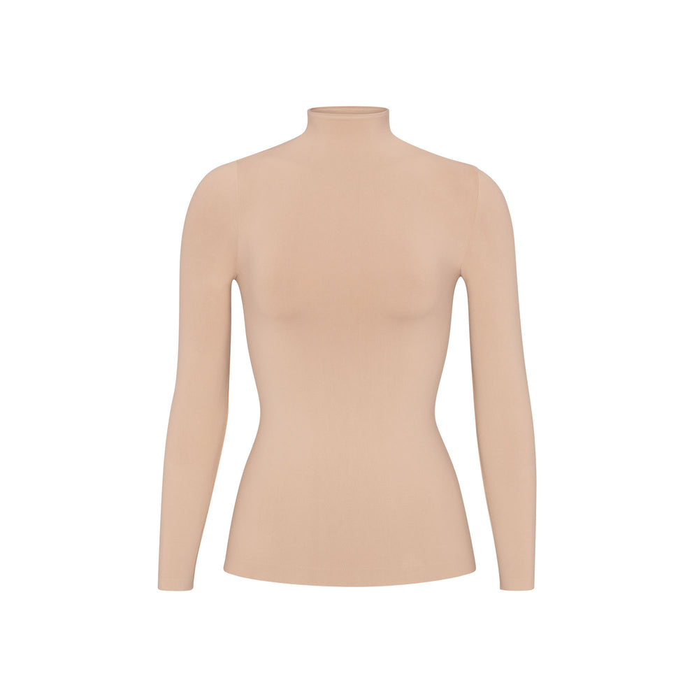 Skims SOFT SMOOTHING TURTLENECK TOP T-shirt Clay | ZHKM49753