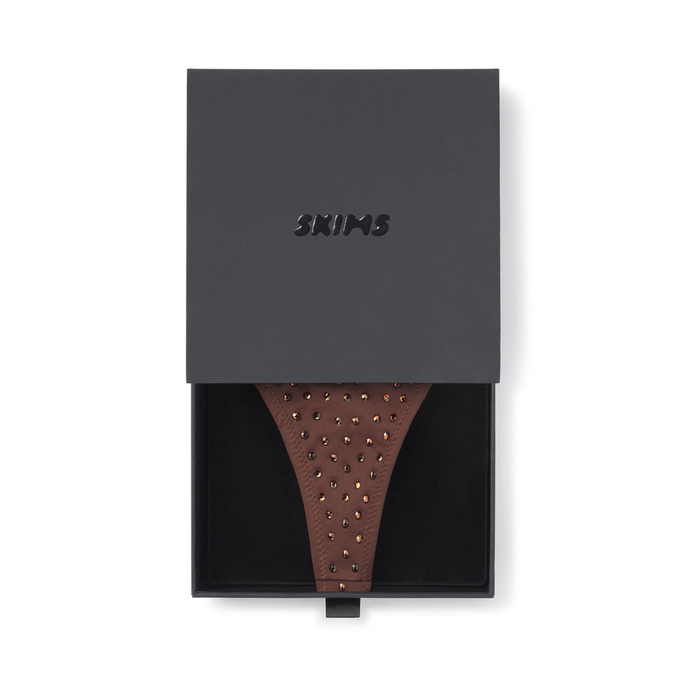 Skims SPARKLE JERSEY MINI Thong Cocoa | HJAD13950