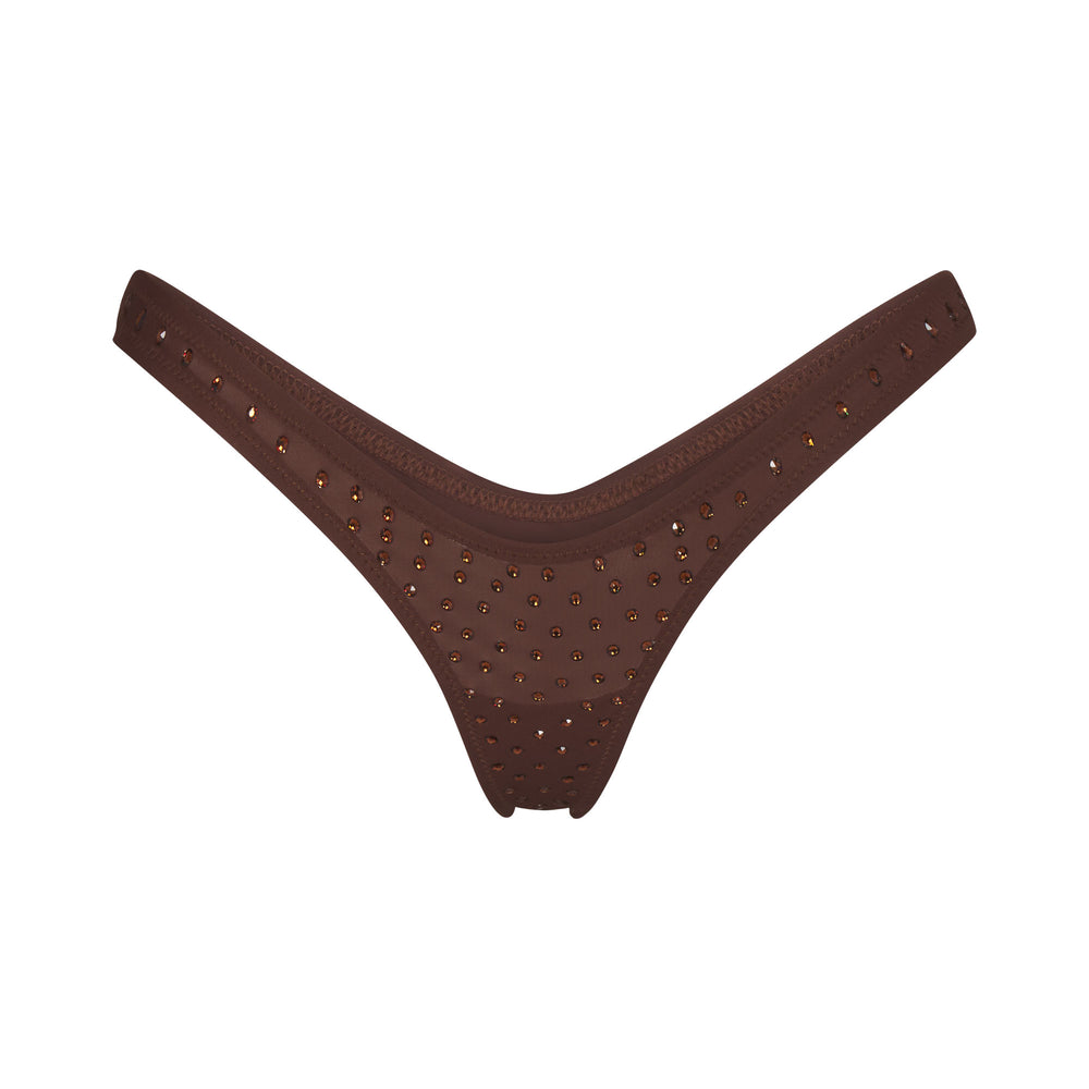 Skims SPARKLE JERSEY MINI Thong Cocoa | HJAD13950