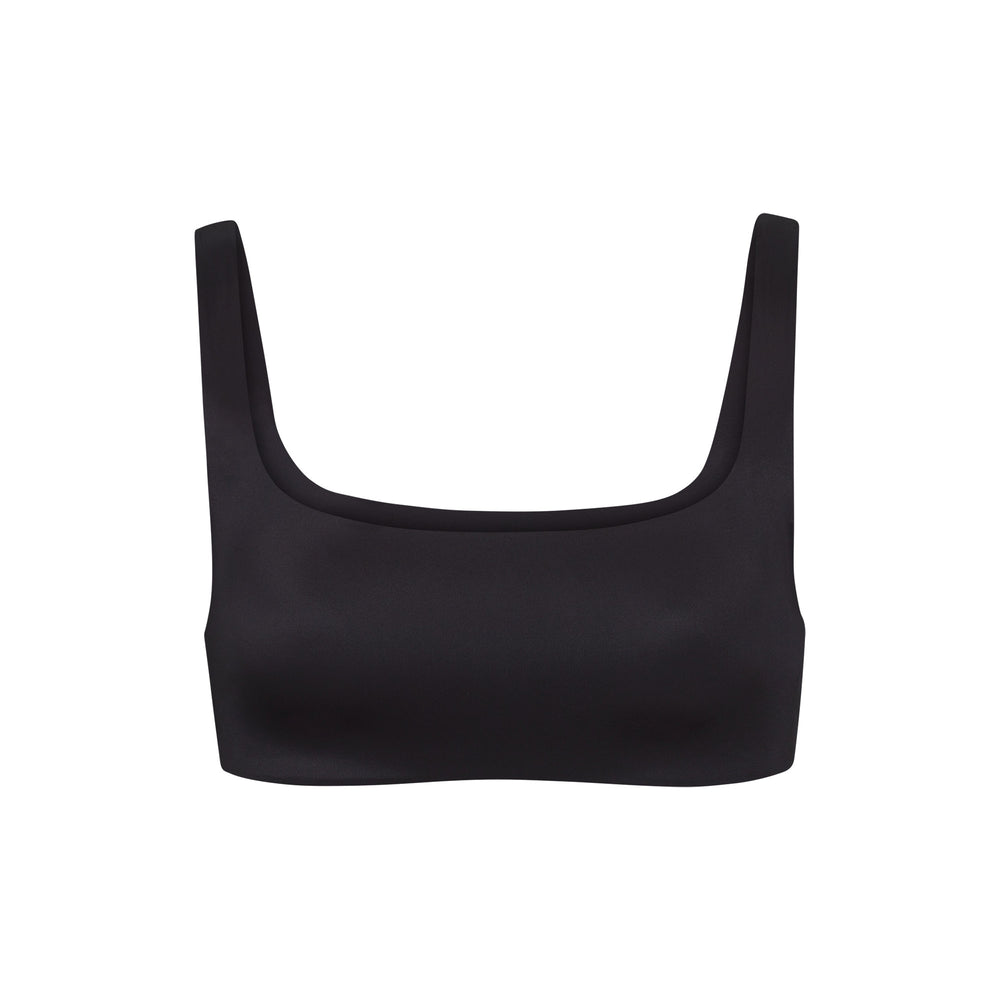 Skims STRETCH SATIN Square Neck Bra Onyx | 8509STRCE