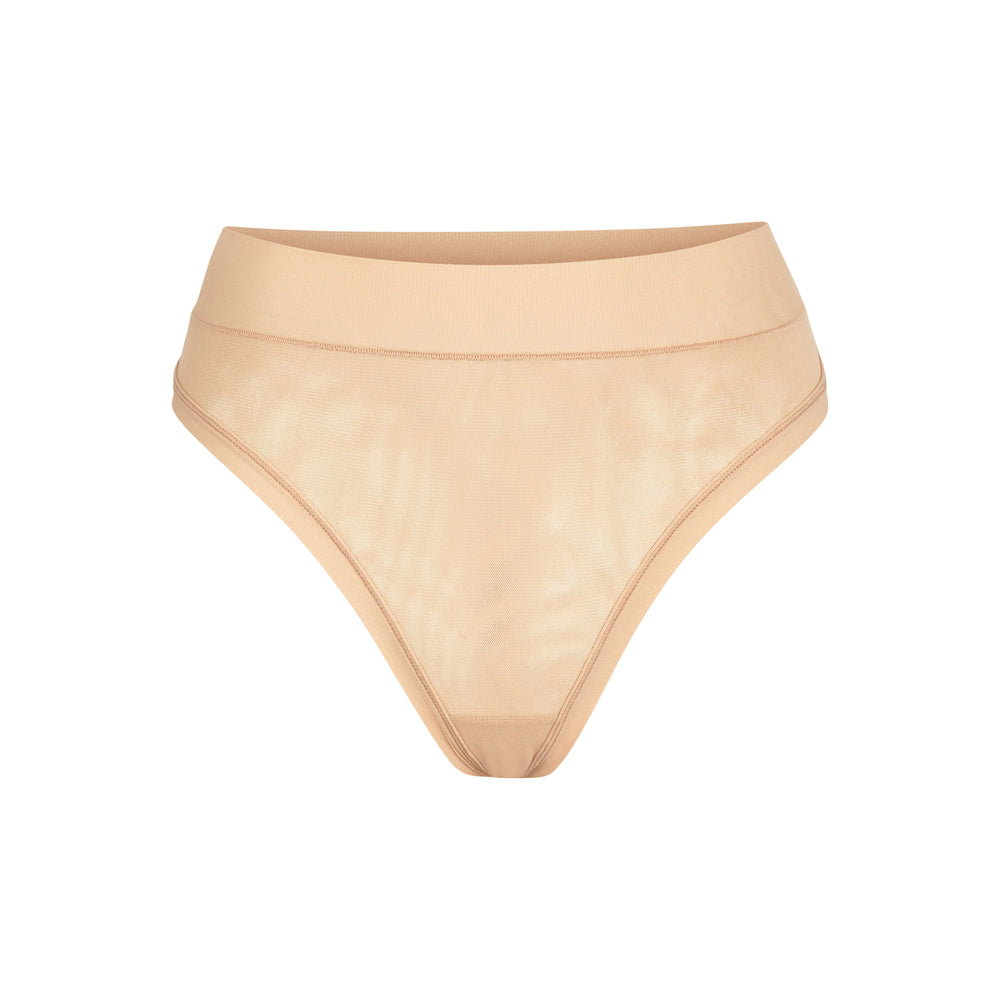 Skims SUMMER MESH MID WAIST Thong Clay | FYZL38420