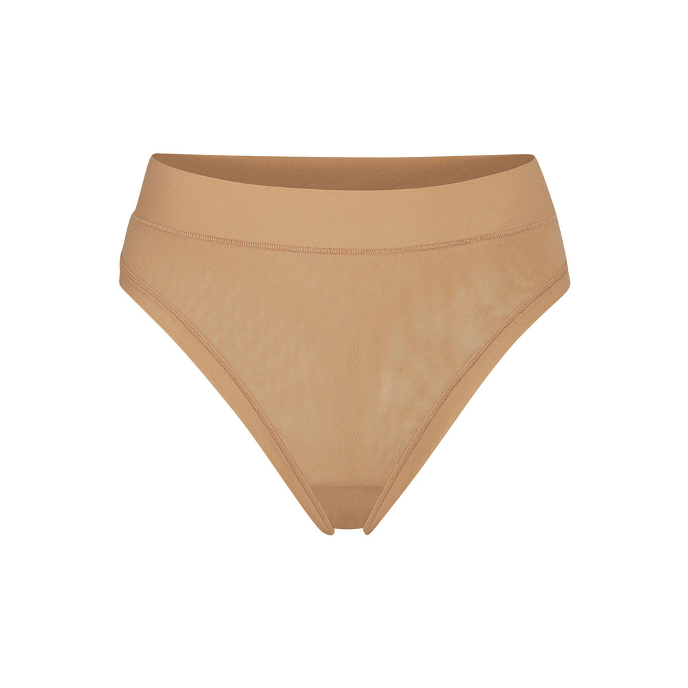 Skims SUMMER MESH MID WAIST Thong Ochre | JEAO59784