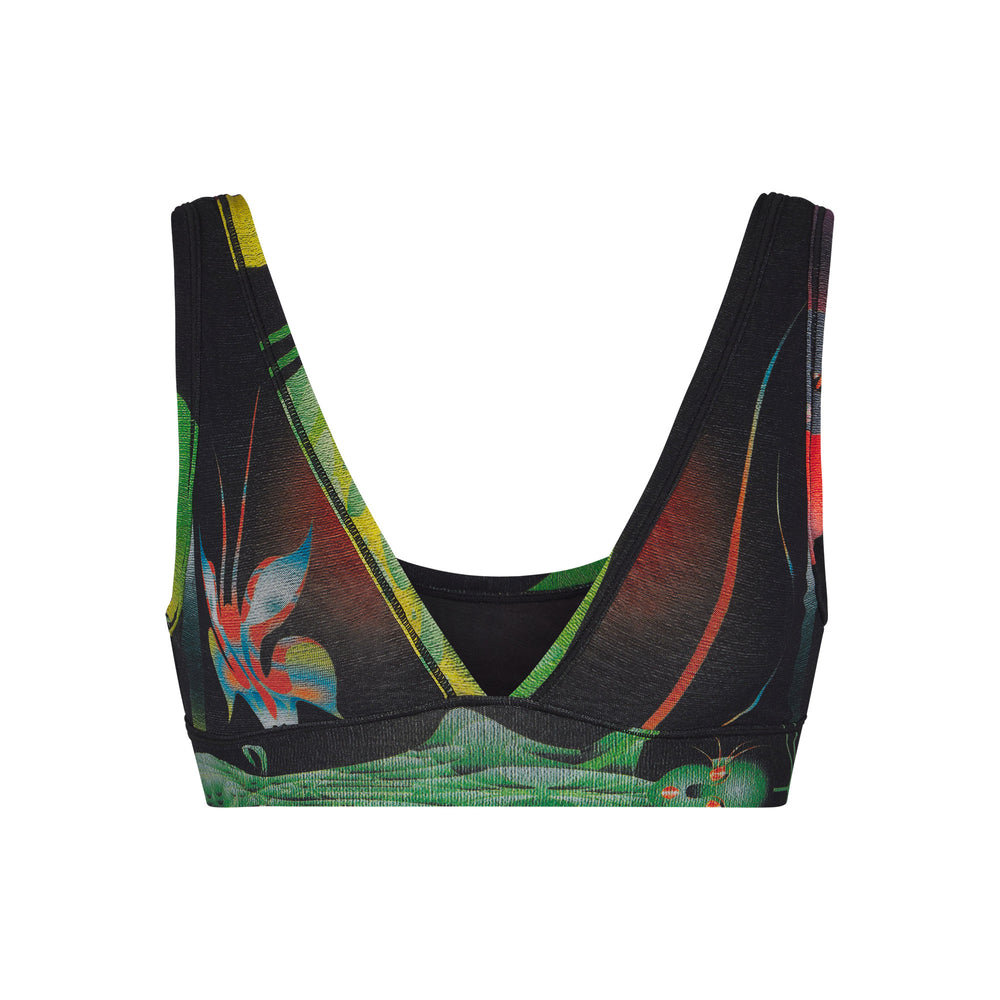 Skims SUMMER MESH PLUNGE Bralette Obsidian Print | YZBT67984