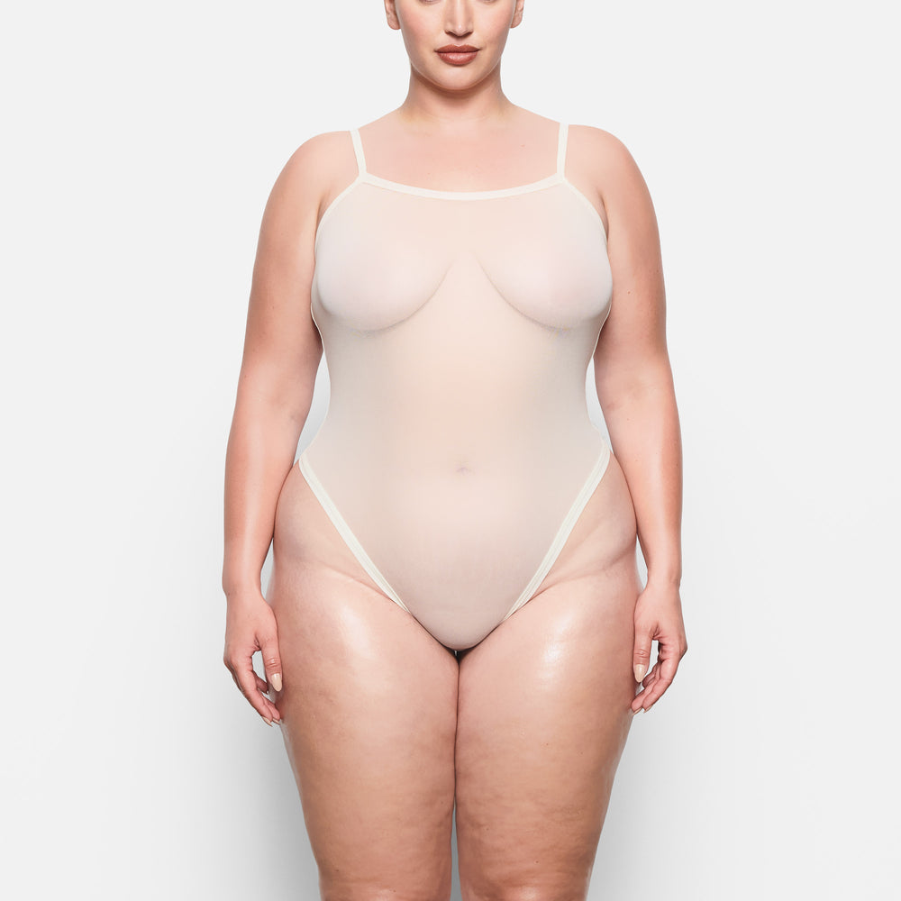 Skims SUMMER MESH Strappy Bodysuit Bone | SGJC51803