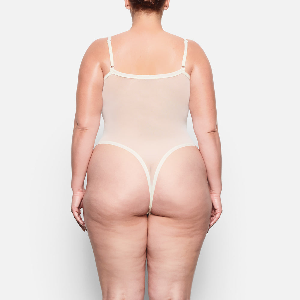 Skims SUMMER MESH Strappy Bodysuit Bone | SGJC51803