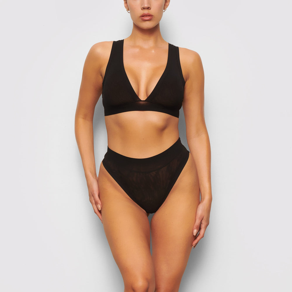 Skims SUMMER MESH Thong Onyx | QIKX03829