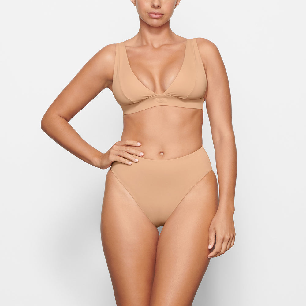 Skims SWIM PLUNGE Bikini Top Ochre | EAHX61257